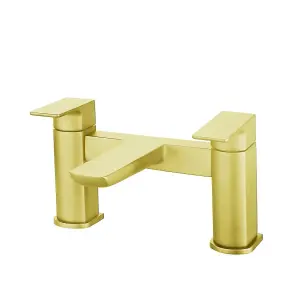 Aquarius Hydro Bath Filler Mixer Tap Brushed Brass