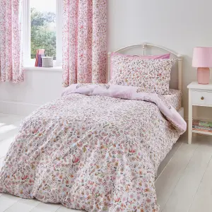 Catherine Lansfield Bedding Enchanted Butterfly Reversible Duvet Cover Set with Pillowcases Pink