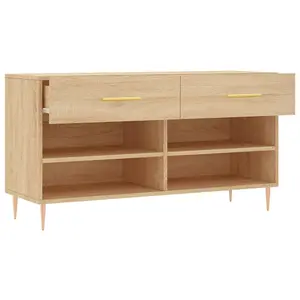 Berkfield Shoe Bench Sonoma Oak 102x35x55 cm Engineered Wood