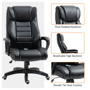 Vinsetto High Back 6 Points Vibration Massage Executive Office Chair, Black