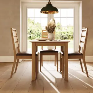 Pair Of Ready Assembled Ladder Back Oak Dining Chairs