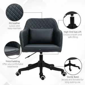 Vinsetto Office Chair with Rechargeable Vibration Massage Lumbar Pillow, Wheels