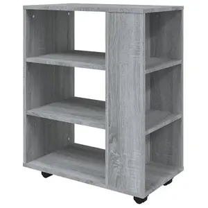 Berkfield Rolling Cabinet Grey Sonoma 60x35x75 cm Engineered Wood