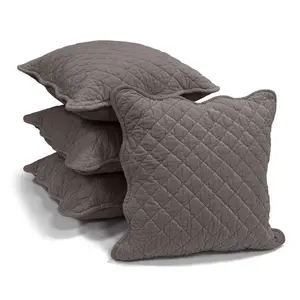 Monterra Cotton Geometric Square Velvet Luxury Cushion Cushion Mink