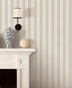 Galerie Stripes And Damask 2 Yellow Gold Heritage Stripe Smooth Wallpaper