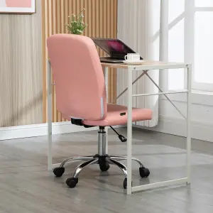 Faux Leather Home Office Chair with Adjustable Height, Pink