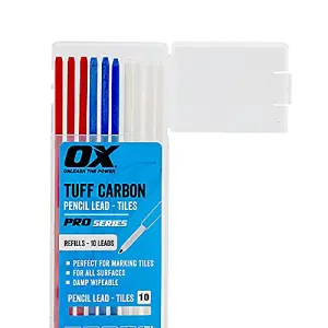 OX OX-P503204 Tuff Carbon Pencil Refills Carbon Pencil Tile Leads 10 Pack