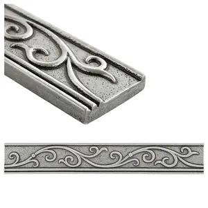 (PACK OF 5) Niche Tiles Cypress Metal Nickel 4.5cm. x 30cm. Border Wall Accent Tile Trim