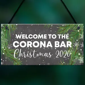 Welcome To The Corona Bar Sign Home Christmas Decor Home Bar Sign Lockdown Gift