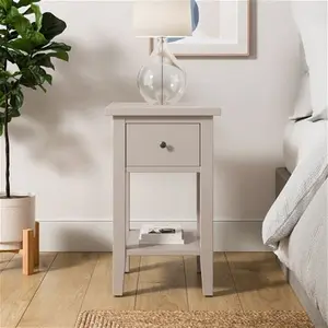 Dunelm Lynton 1 Drawer Small Bedside Table, Farmhouse, Lynton Natural