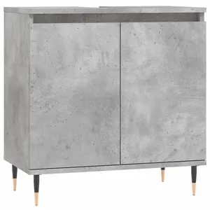 Berkfield Bathroom Cabinet Concrete Grey 58x33x60 cm Engineered Wood