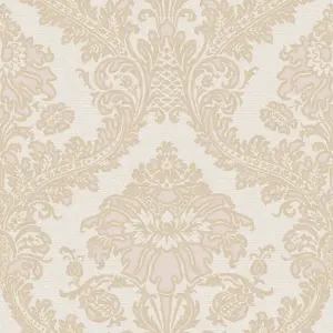 Galerie Cottage Chic Pink Traditional Damask Wallpaper Roll