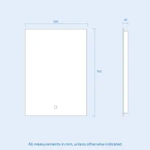 Nes Home Riley Large Illuminated Backlit Bathroom Mirror with Lights Touch Switch