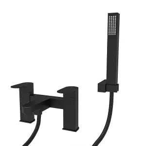 Nes Home Luxury Bath Filler Tap Shower Mixer with Handset Kit Matte Black