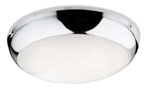 Luminosa Regis LED 1 Light Flush Light Chrome Polycarbonate, Opal Diffuser