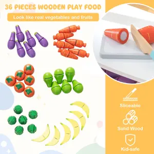 Costway Farmers Market Play Set Grocery Store for Kids w/Food Accessories