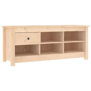 Berkfield Shoe Cabinet 110x38x45.5 cm Solid Wood Pine