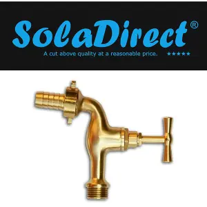 1/2" Solid Polished Brass Tap Faucet Mixer Basin Garden Bathroom Kitchen BIB