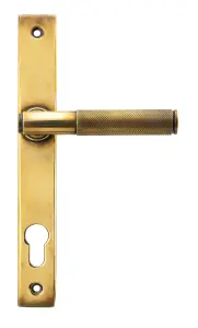 From The Anvil Aged Brass Brompton Slimline Lever Espag. Lock Set