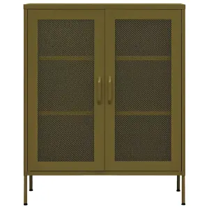 Berkfield Storage Cabinet Olive Green 80x35x101.5 cm Steel