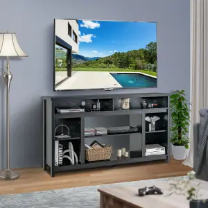 Costway Fireplace TV Stand Media Console Table w/ Adjustable Shelf for TVs up to 65"