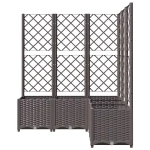 Berkfield Garden Planter with Trellis Brown 120x120x136 cm PP