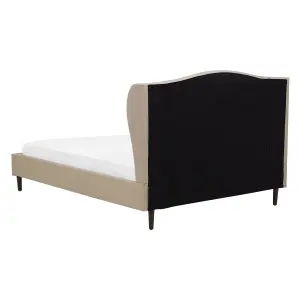 Fabric EU Double Size Bed Beige COLMAR