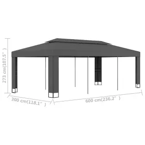 Berkfield Gazebo with Double Roof 3x6 m Anthracite