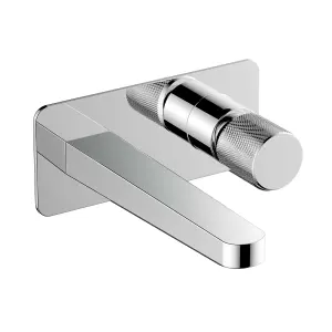 RAK Amalfi Wall Mounted Brushed Modern Basin Tap Solid Brass - Chrome