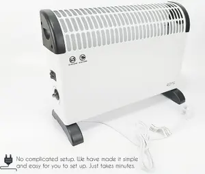 New 2000w Portable Electric Thermostat Convector Heater Warmth 2kw Wall Mounted