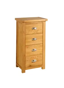 Birlea Woburn 4 Drawer Narrow Chest Oak