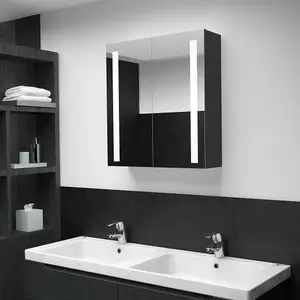 Berkfield LED Bathroom Mirror Cabinet 62x14x60 cm