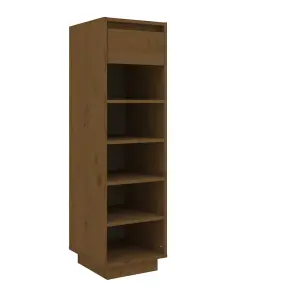 Berkfield Shoe Cabinet Honey Brown 34x30x105 cm Solid Wood Pine