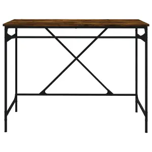 Berkfield Desk Smoked Oak 100x50x75 cm Engineered Wood and Iron