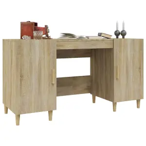 Berkfield Desk Sonoma Oak 140x50x75 cm Engineered Wood