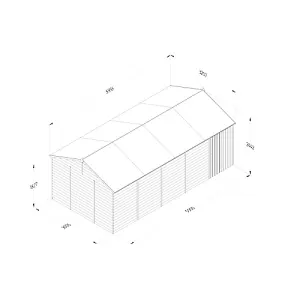 4LIFE Reverse Apex Shed 20x10 - Double Door - No Windows