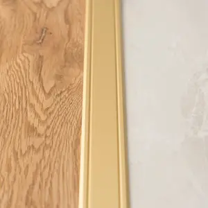 Flat self-adhesive anodised aluminium door floor edging bar strip trim threshold 930 x 30mm a02 gold