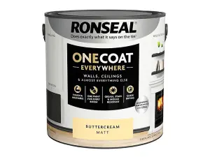 Ronseal One Coat Evrywhere Matt Paint 2.5L  Butter Cream