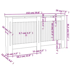 Radiator Covers 2 pcs White MDF 152 cm