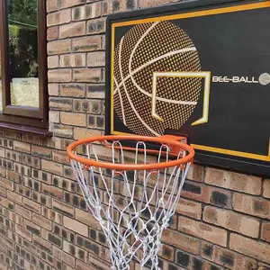 Basketball Backboard and Ring - Wall Mounted Basketball Hoop and Backboard - Bee Ball ZY-010