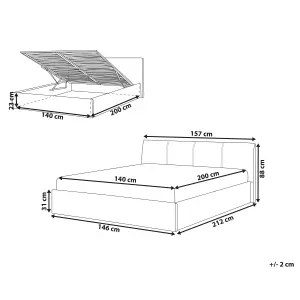 Fabric EU Double Size Ottoman Bed Grey ORBEY