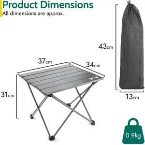 Trail Folding Camping Table Lightweight Aluminium Outdoor Garden Beach Small