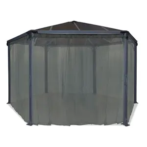 Palram - Canopia Roma Monaco Grey Gazebo netting, Pack of 6 (L)2170mm (W)2320mm