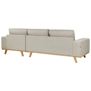 Corner Sofa NORA Beige Fabric Right Hand