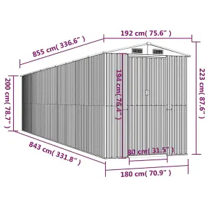 Berkfield Garden Shed Light Brown 192x855x223 cm Galvanised Steel