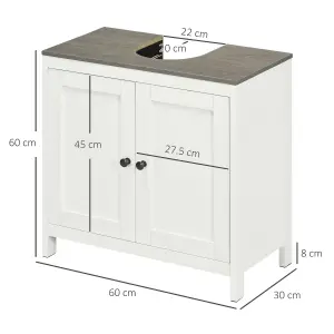 kleankin Bathroom Sink Cabinet, Freestanding Under Sink Cabinet Adjustable Shelf