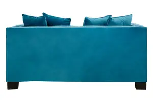 Sofia 2 Seater Cyan Blue Velvet Sofa