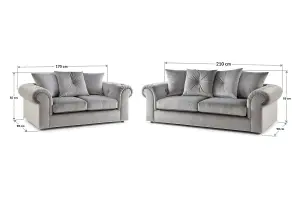 Furniture Stop - Cardone 3 + 2 Seater Plush Velvet Sofa Set