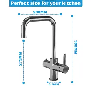 3 in 1 Instant Boiling Water Tap, 2.4L Boiler Unit & Carbon Water Filter, Instant hot Hot Water Tap, Made of Anti Rust Stainless