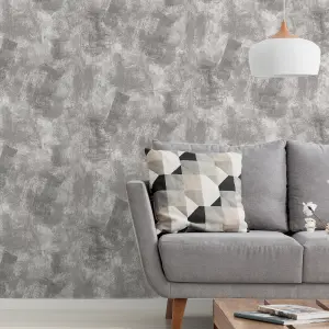 Arthouse Brushed Strokes Grey Wallpaper